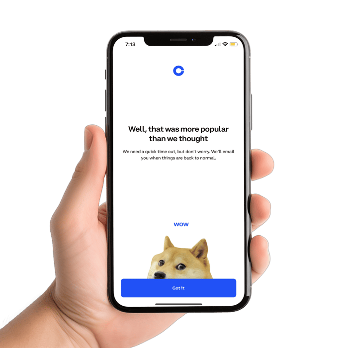 coinbase landing page after SB ad