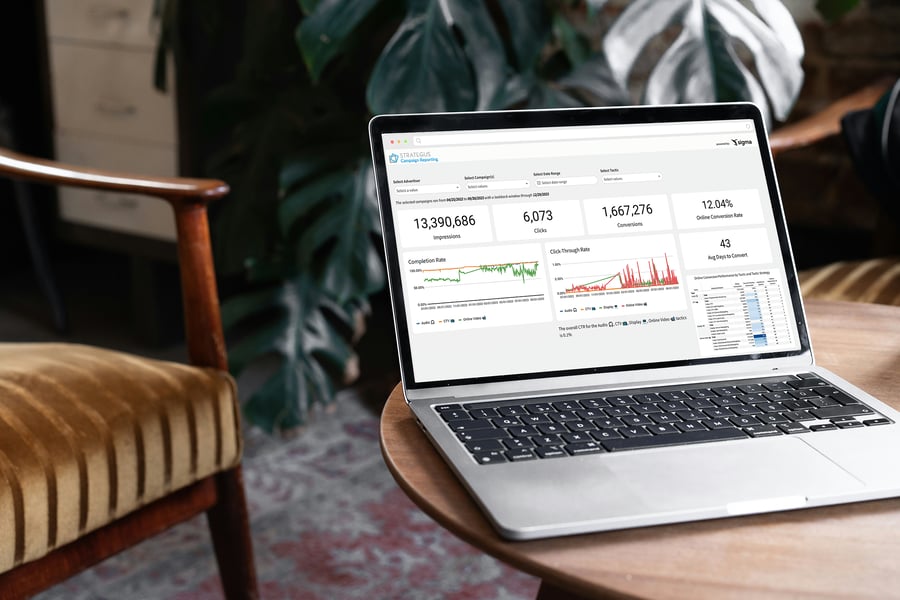 strategus reporting dashboard on laptop